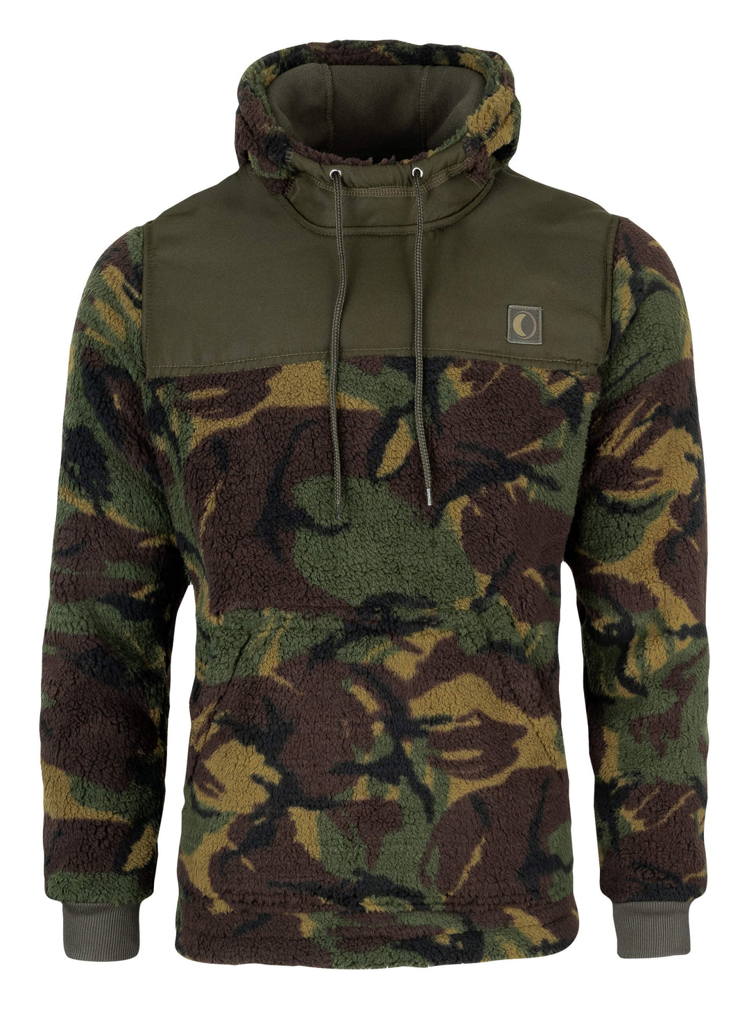 SPEERO Men’s Sherpa Fleece Hoodie Gen 2 – Deep Pile 300g Warm Pullover with Adjustable Hood, Reinforced Shoulder & Elbow Patches, Zipped Pockets for Outdoor, Casual Wear – DPM