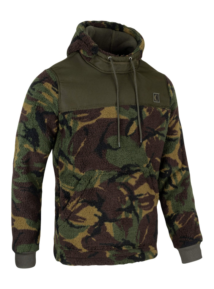 SPEERO Men’s Sherpa Fleece Hoodie Gen 2 – Deep Pile 300g Warm Pullover with Adjustable Hood, Reinforced Shoulder & Elbow Patches, Zipped Pockets for Outdoor, Casual Wear – DPM