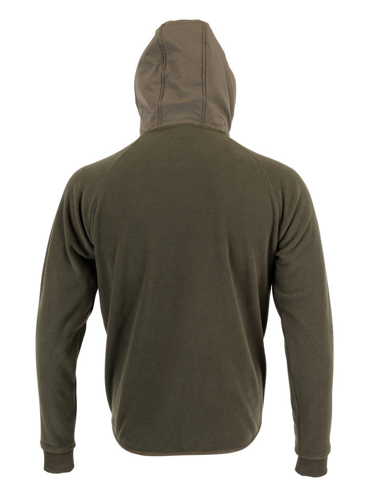 SPEERO Men’s Hybrid Hoodie – Mid-Weight Pullover Fleece Sweatshirts with Half Zip, Insulated Funnel Neck, Long Sleeves with Rib Cuffs, Hand Pockets for Outdoor, Travel and Casual Wear – Green