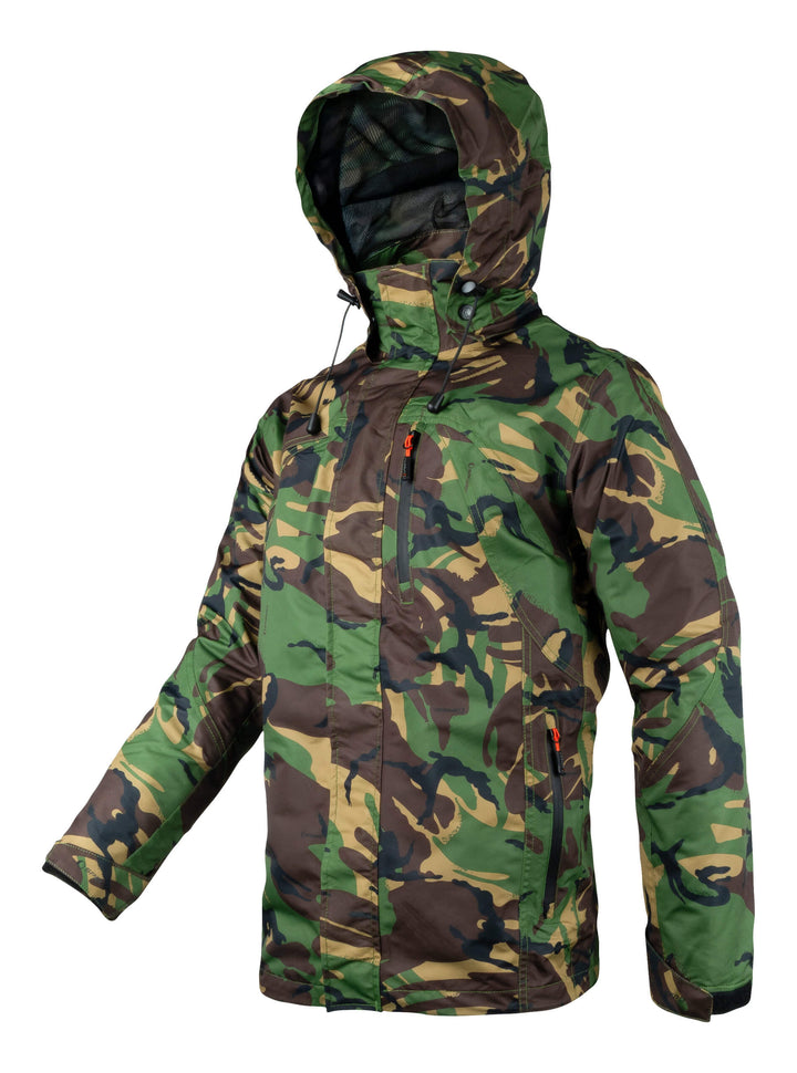 SPEERO Sirius Tech Waterproof Jacket for Men – Lightweight Windbreaker Jacket with Detachable Hood, Breathable Mesh Lining, Underarm Vents & Sealed Pockets – Hiking, Travel & Outdoor use DPM