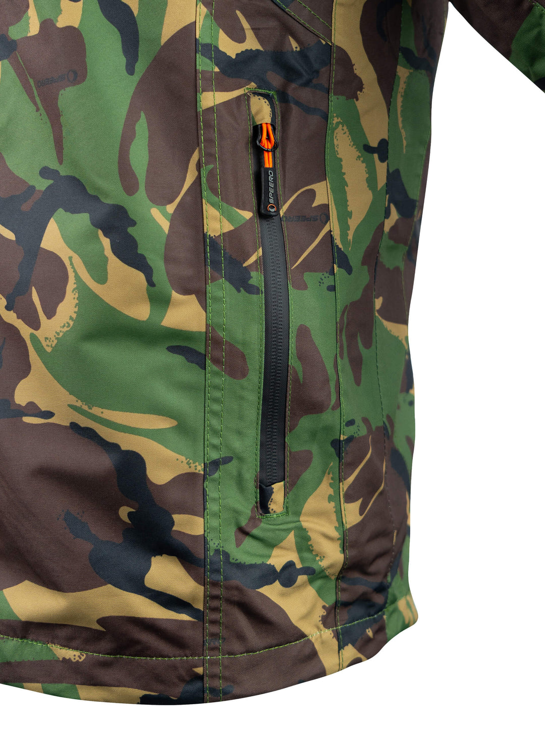 SPEERO Sirius Tech Waterproof Jacket for Men – Lightweight Windbreaker Jacket with Detachable Hood, Breathable Mesh Lining, Underarm Vents & Sealed Pockets – Hiking, Travel & Outdoor use DPM