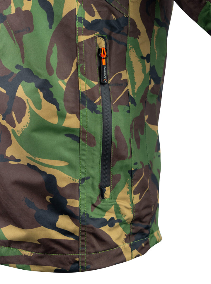 SPEERO Sirius Tech Waterproof Jacket for Men – Lightweight Windbreaker Jacket with Detachable Hood, Breathable Mesh Lining, Underarm Vents & Sealed Pockets – Hiking, Travel & Outdoor use DPM