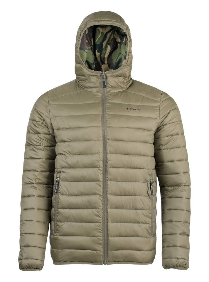 SPEERO Men’s Hooded Reversible Waterproof Jacket - 3-Layer Design, Breatha-Tex Waterproof, Breathable, 200g/m² Insulated, 2 Pockets, Stormproof Zip for Hiking, Walking, Hunting