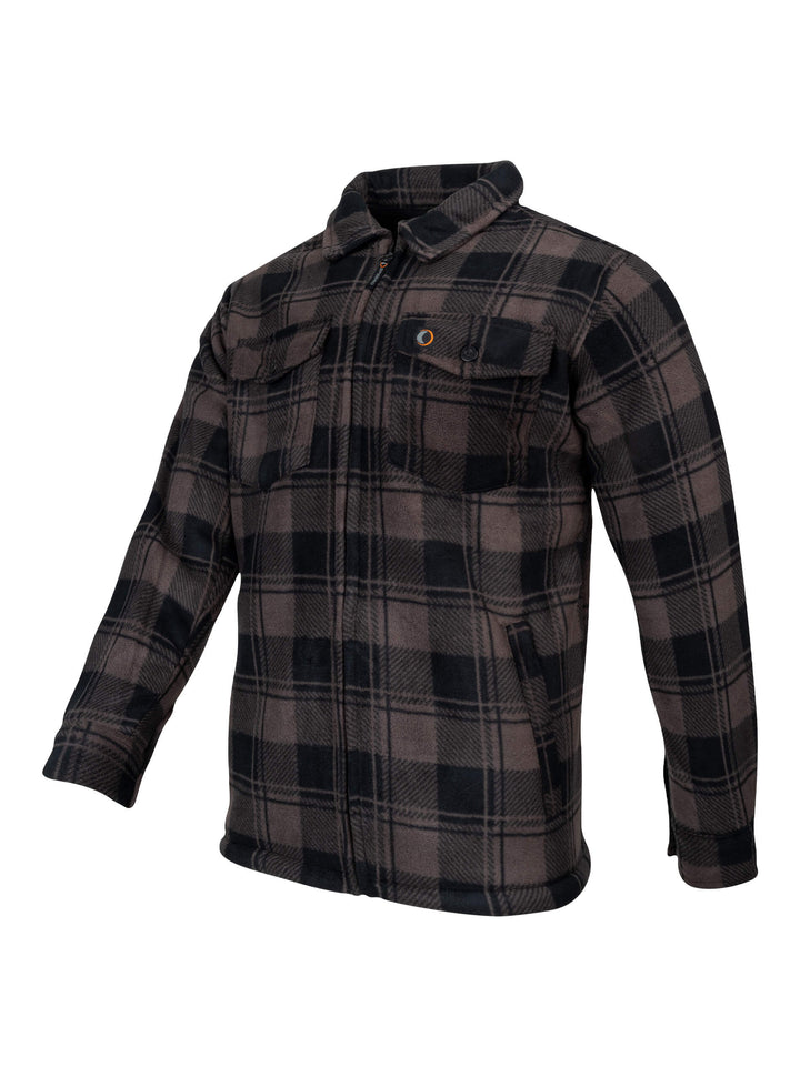 SPEERO Sherpa Fleece Lined Shirt Men Green – Warm Lumberjack Jacket with Pockets & Button Cuffs, Winter Flannel Shirt for Outdoor Activities and Casual Wear