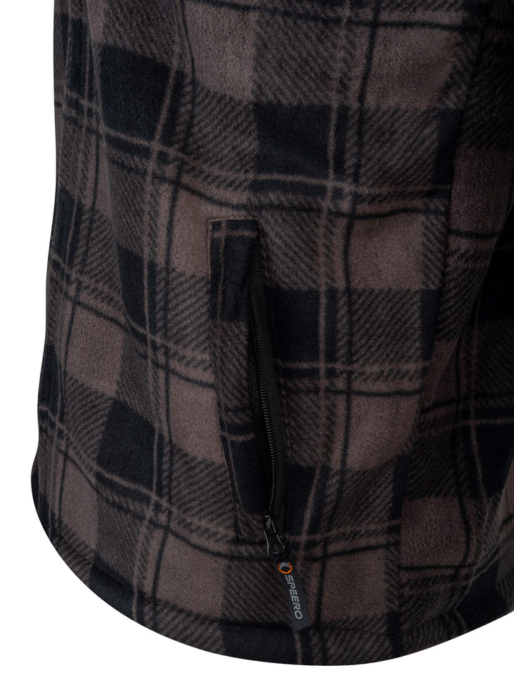 SPEERO Sherpa Fleece Lined Shirt Men Green – Warm Lumberjack Jacket with Pockets & Button Cuffs, Winter Flannel Shirt for Outdoor Activities and Casual Wear