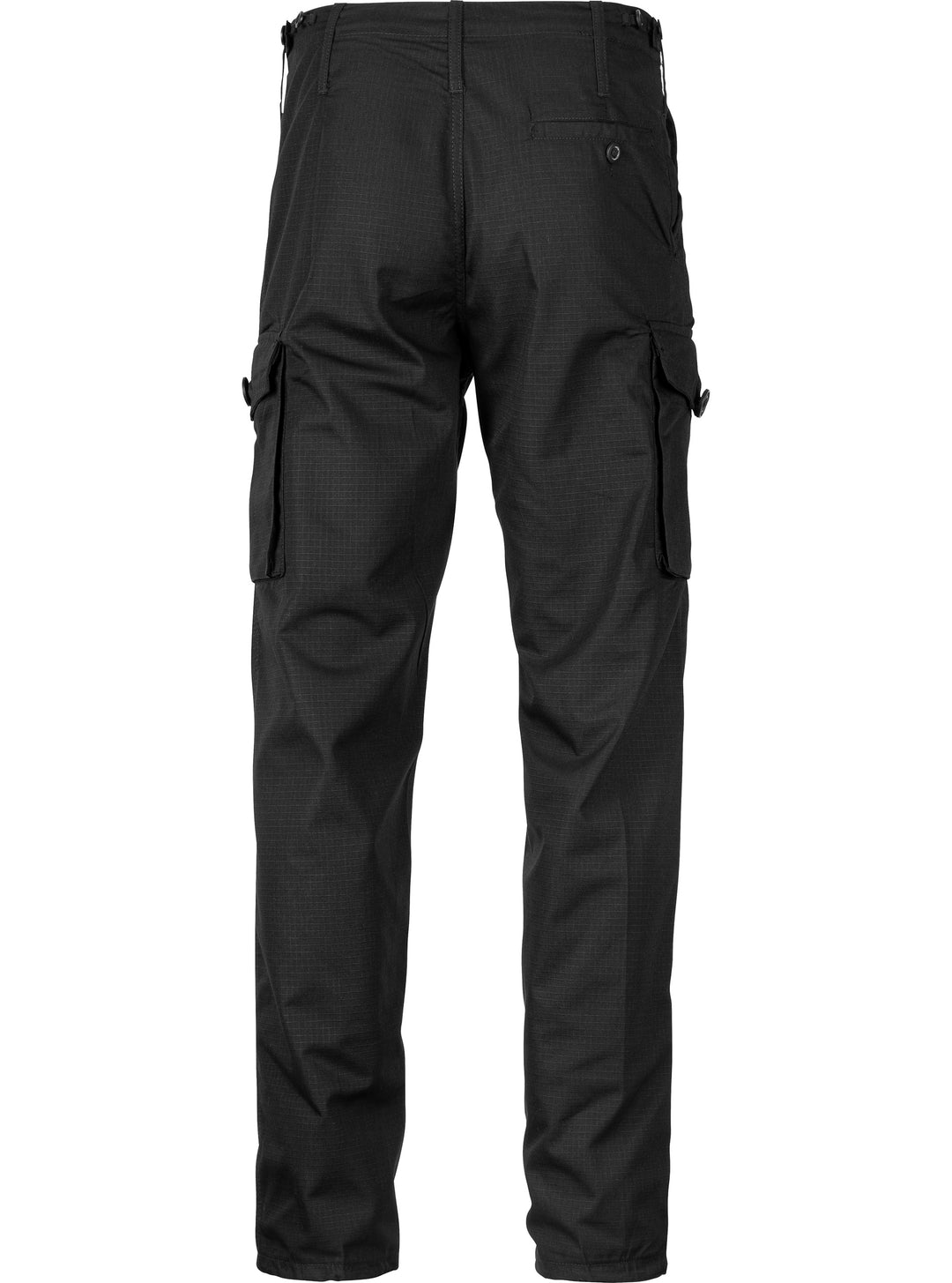 Pantaloni cargo da uomo Mil-Com neri con frontale piatto