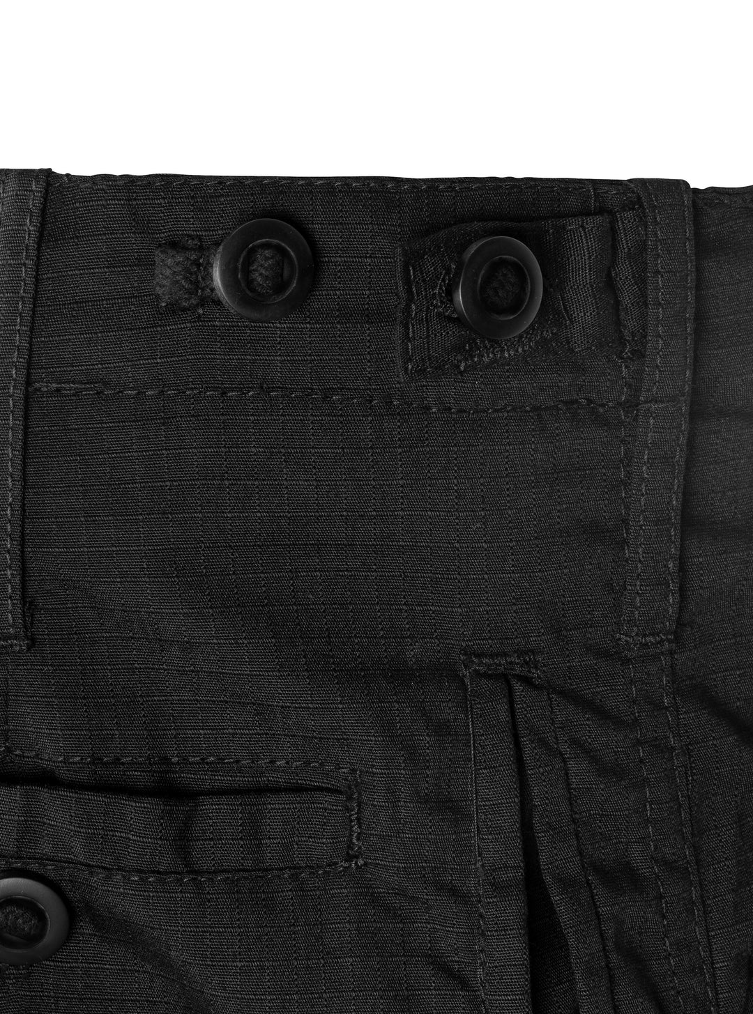 Pantaloni cargo da uomo Mil-Com neri con frontale piatto