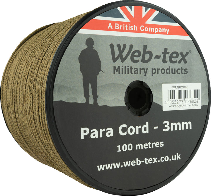 Rotolo di mulinello in paracord Web-tex 100m x 3mm
