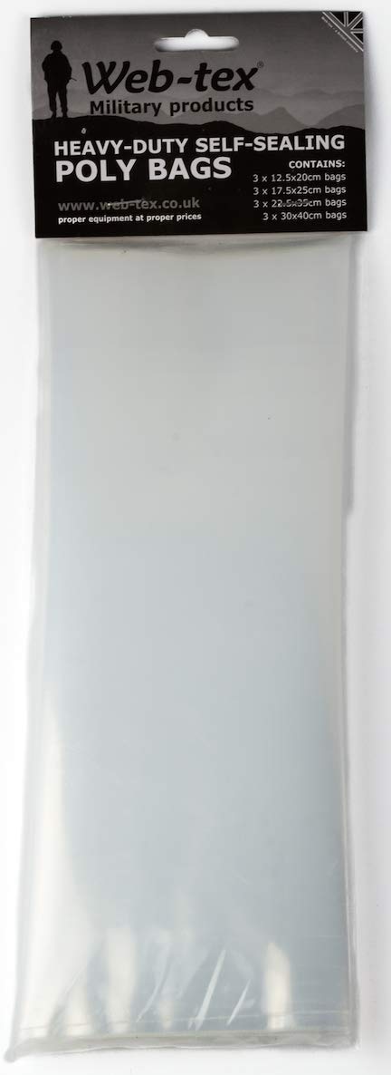 Web-tex Set di sacchetti in polietilene richiudibili per impieghi gravosi, confezione da 12